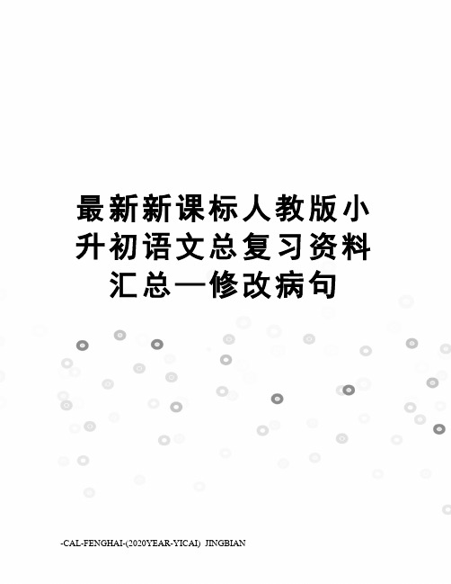 新课标人教版小升初语文总复习资料汇总—修改病句