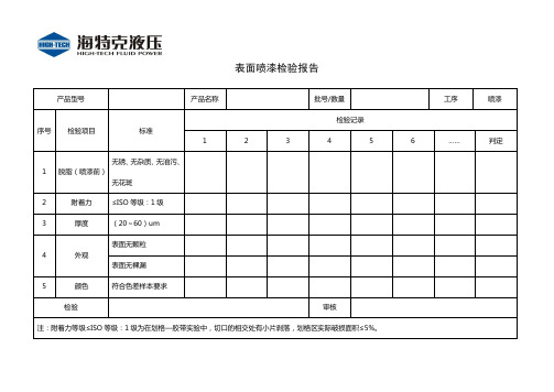 喷漆检验报告