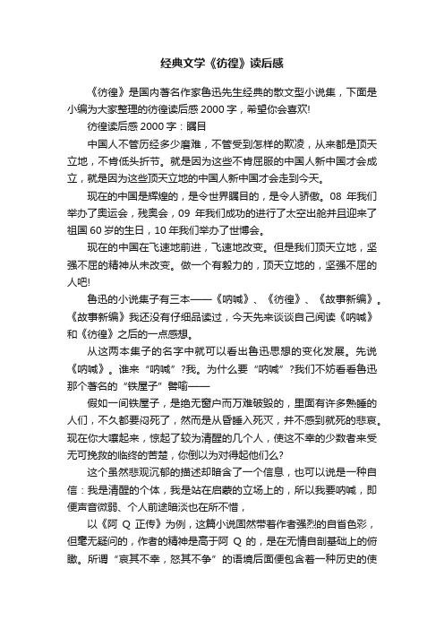 经典文学《彷徨》读后感