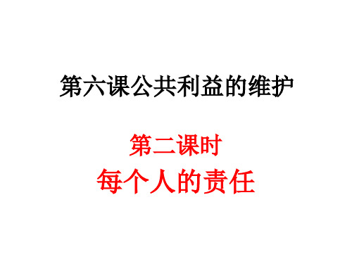 第六课公共利益的维护第2课时每个人的责任