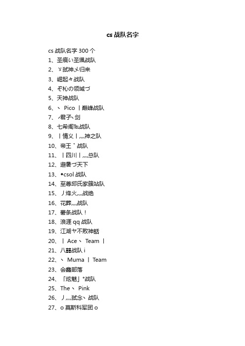 cs战队名字