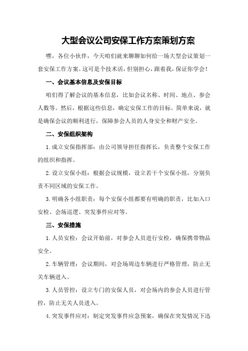 大型会议公司安保工作方案策划方案