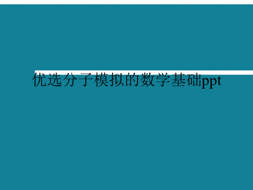 优选分子模拟的数学基础ppt