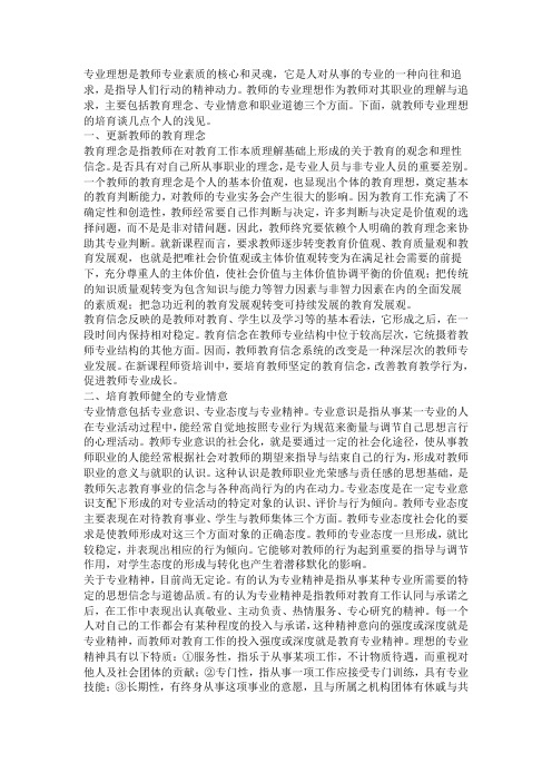 教师专业理想