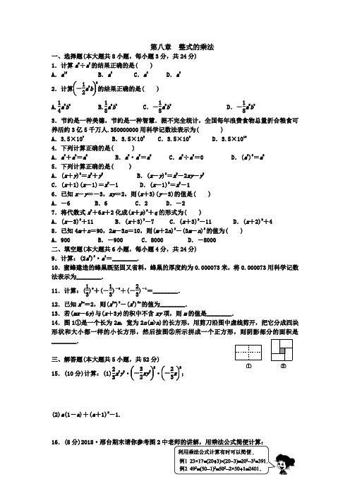 整式的乘法 (含答案)