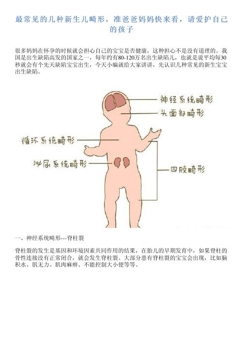 最常见的几种新生儿畸形,准爸爸妈妈快来看,请爱护自己的孩子