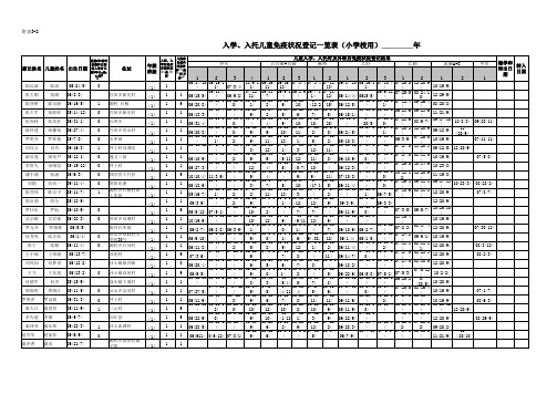 入学入托登记表、统计表