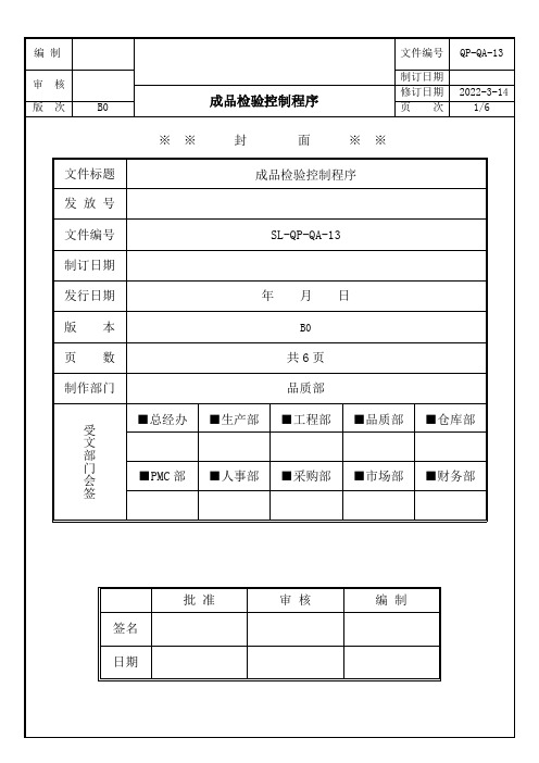 成品检验控制程序