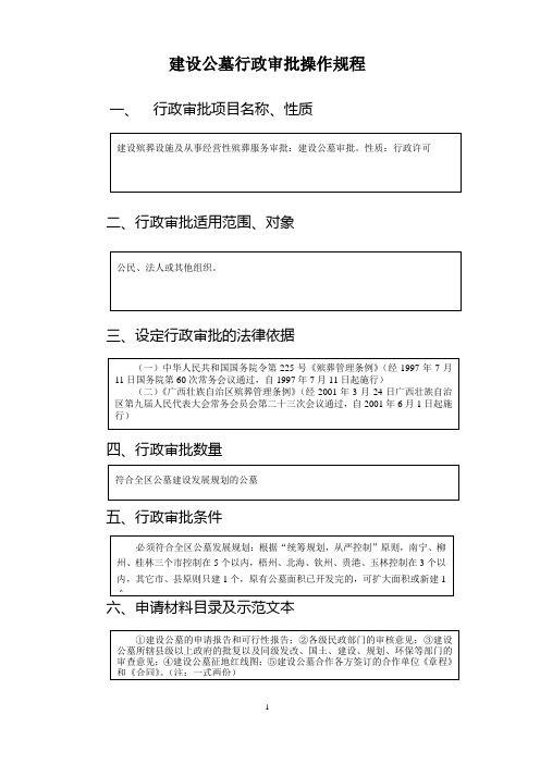 建设公墓行政审批操作规程