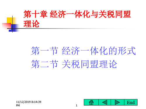 10《国际经济学》第十章经济一体化与关税同盟理论(浙江