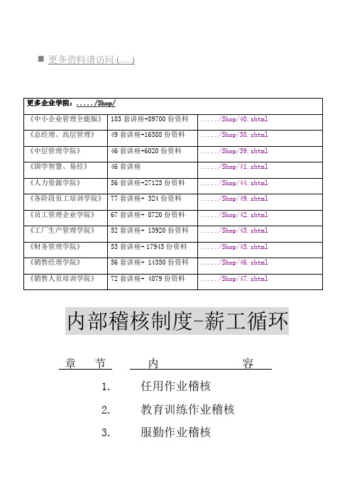 内部稽核制度薪工循环讲义