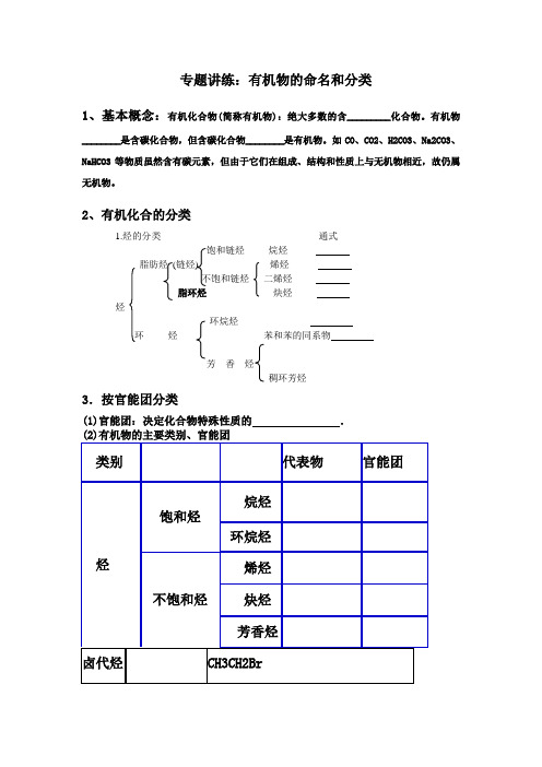 有机物分类命名同分异构体的书写与推断