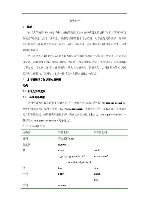 朱明zhubob大学英语B辅导手册语法练习(编辑)