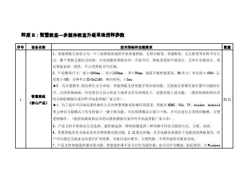 标段B智慧教室—多媒体教室升级改造招标参数