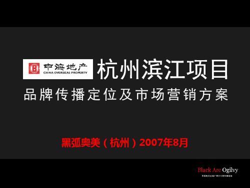 杭州滨江项目品牌传播定位及市场营销方案PPT课件