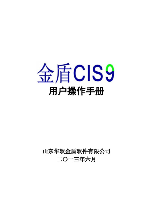 金盾CIS9用户手册概要