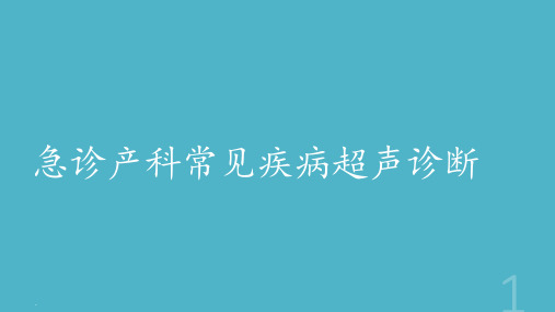 急诊产科疾病超声诊断PPT课件