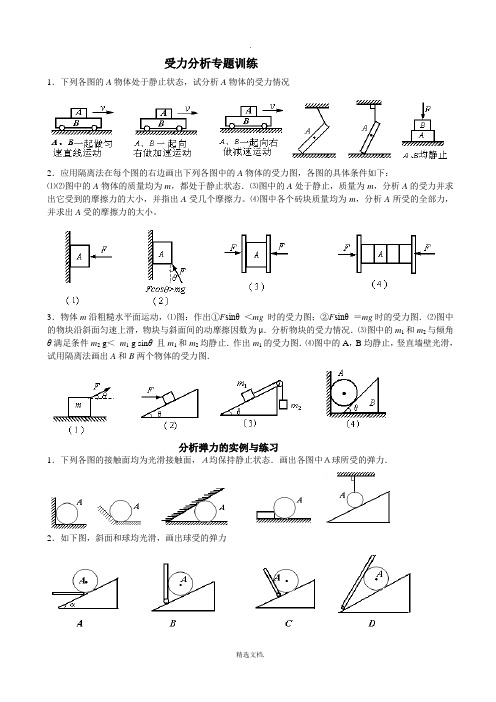 高一物理《必修一经典习题合集“受力分析“二》