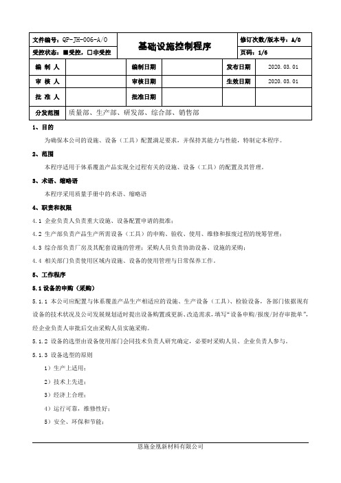 基础设施控制程序