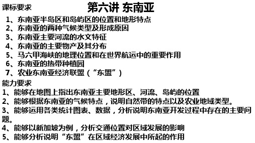 2024届高考地理一轮复习+课件+6+东南亚