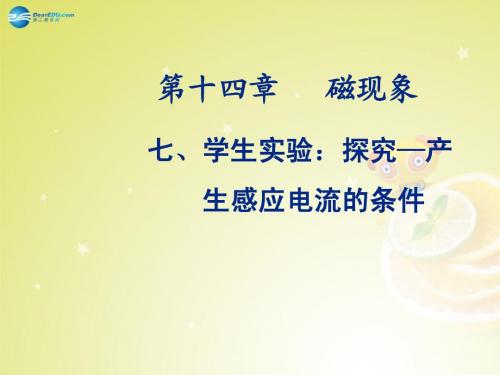 【倍速课时学练】2014九年级物理全册 七、学生实验：探究产生感应电流的条件课件(2) 北师大版