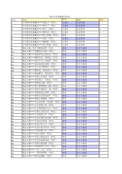流庄中学采购图书目录