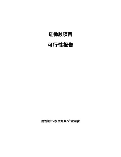 硅橡胶项目可行性报告