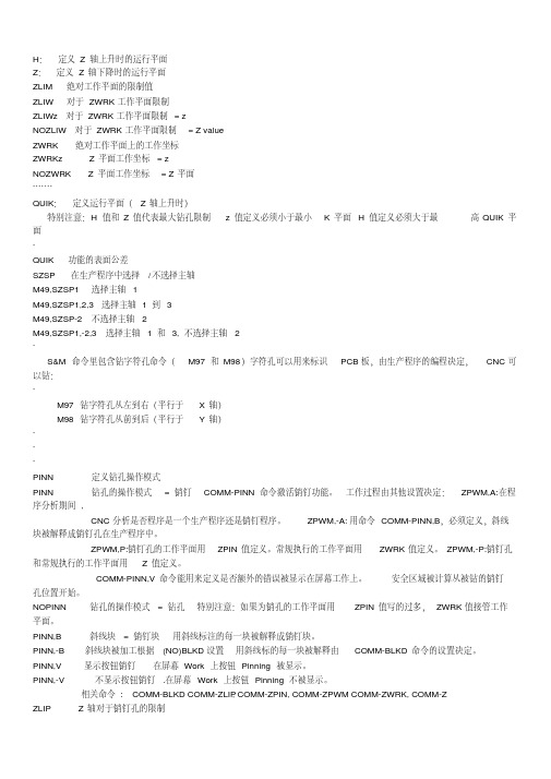 CNC 系统钻孔机命令中文版