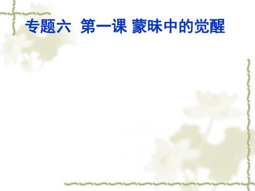 2016-2017学年人民版必修三 专题六《一 蒙昧中的觉醒》 课件(共36张ppt)