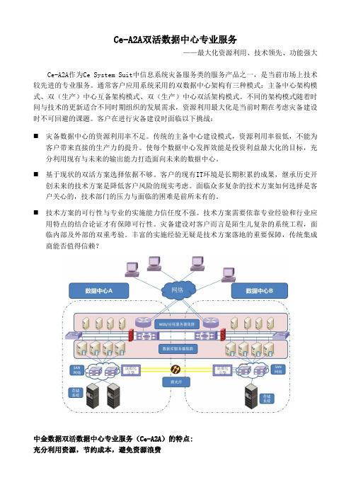 Ce-A2A双活数据中心专业服务 - 中金数据系统有限公司