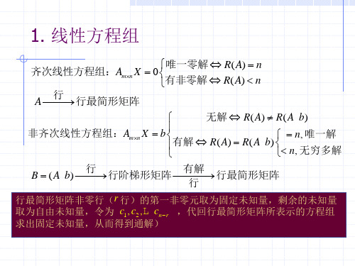 线性代数 第三章 线性方程组与向量的线性相关性