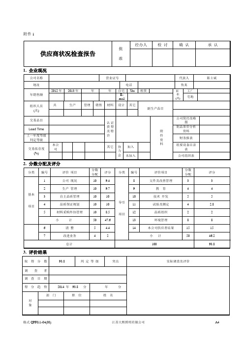 供应商状况检查报告(1)