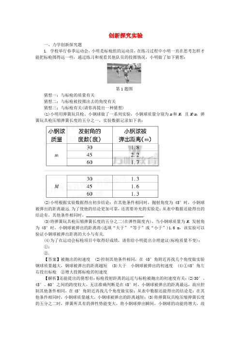 中考物理专题复习创新探究实验