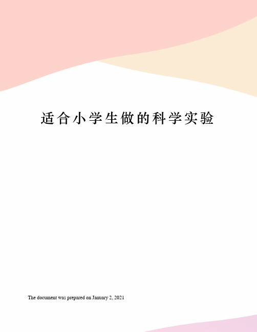 适合小学生做的科学实验