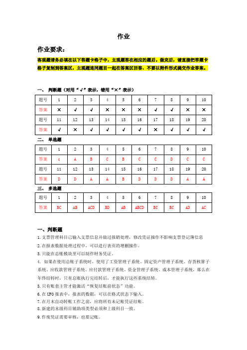 电算会计-作业