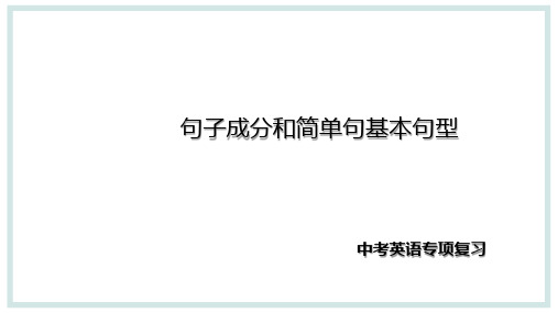 中考英语专项复习句子成分和简单句基本句型