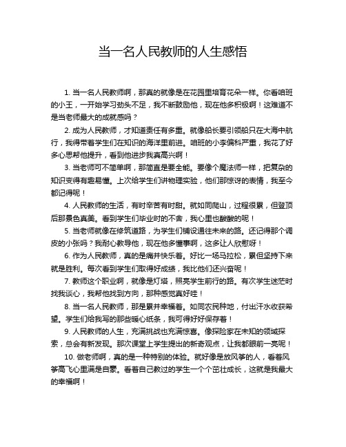 当一名人民教师的人生感悟