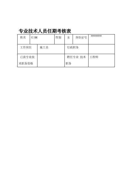 专业技术人员任期考核表