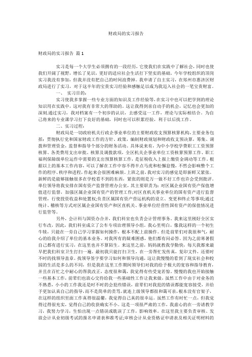 财政局的实习报告