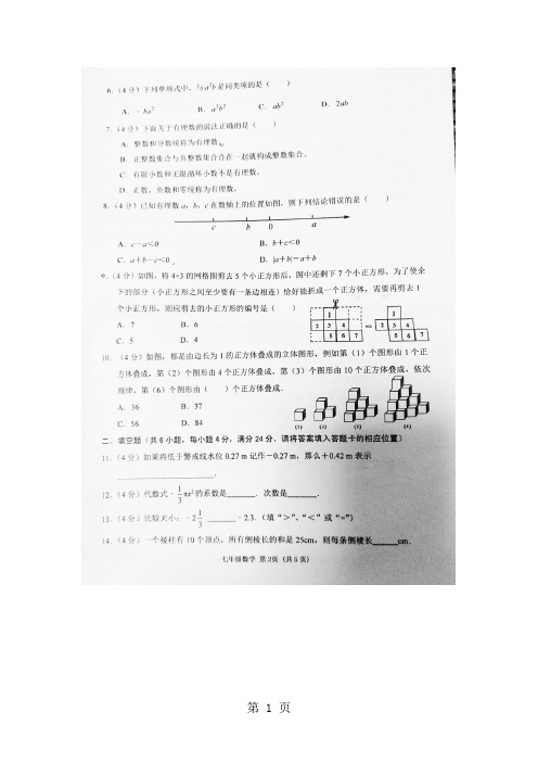 福建漳州台商投资区六校联考七年级数学