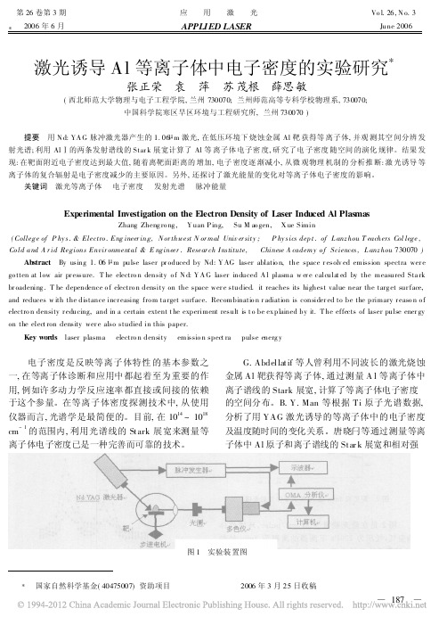 25激光诱导Al等离子体中电子密度的实验研究