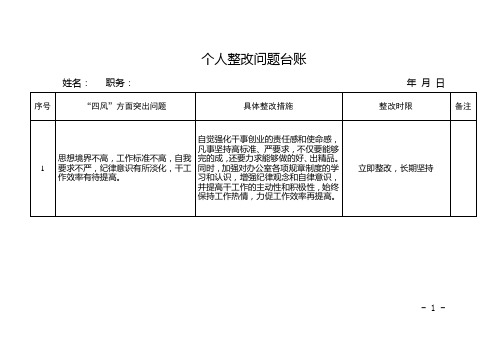 三严三实个人整改台账