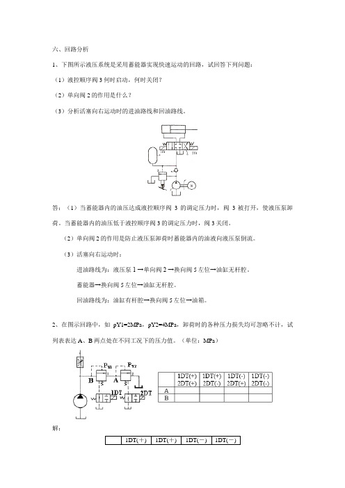 2023年液压与气压传动习题库及答案