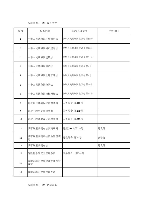 通用标准一览表 Microsoft Excel 工作表