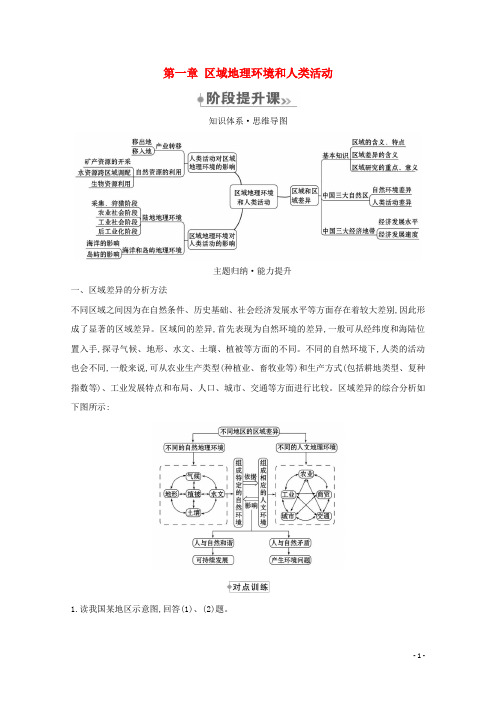 2021_2022版高中地理第一章区域地理环境和人类活动阶段提升课学案中图版必修3