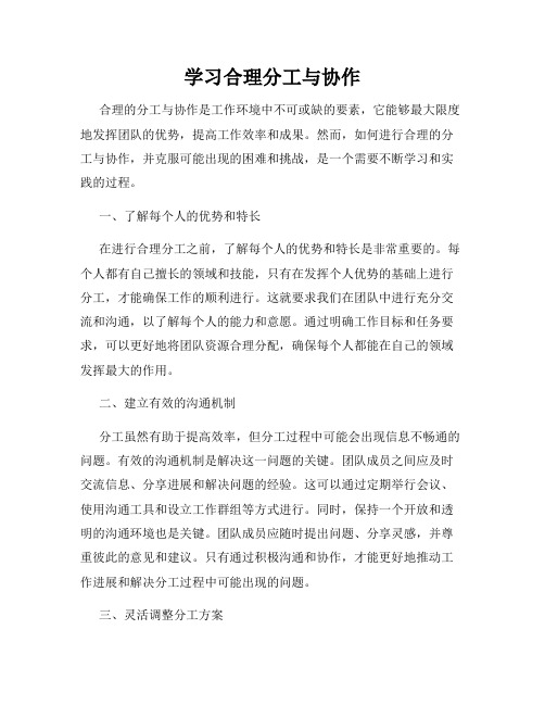 学习合理分工与协作