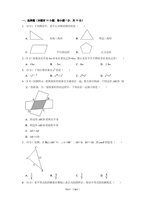 2024年浙江省丽水市中考数学一模试卷