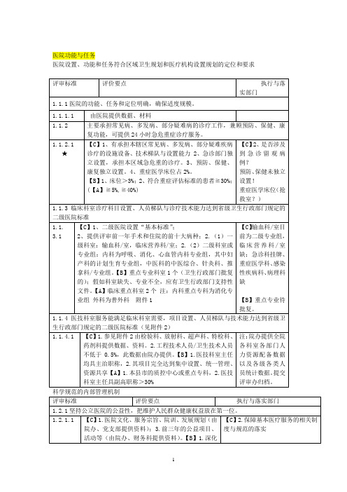 医院功能及任务