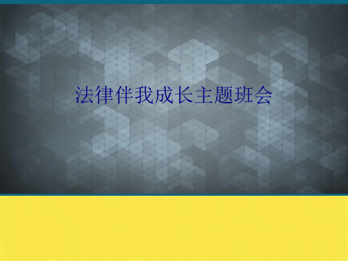 (优选)法律伴我成长主题班会(共8张PPT)