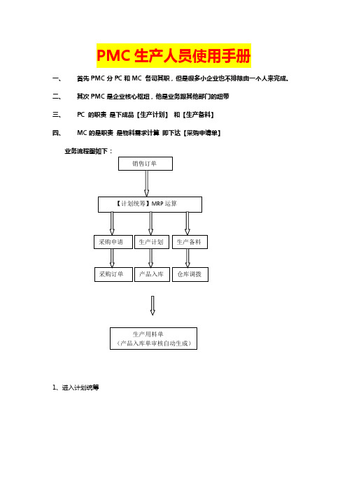 金蝶软件PMC生产人员使用手册